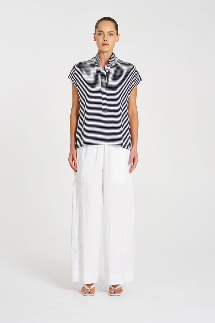 Mela Purdie Henley Tank in Marine/White F538 8755