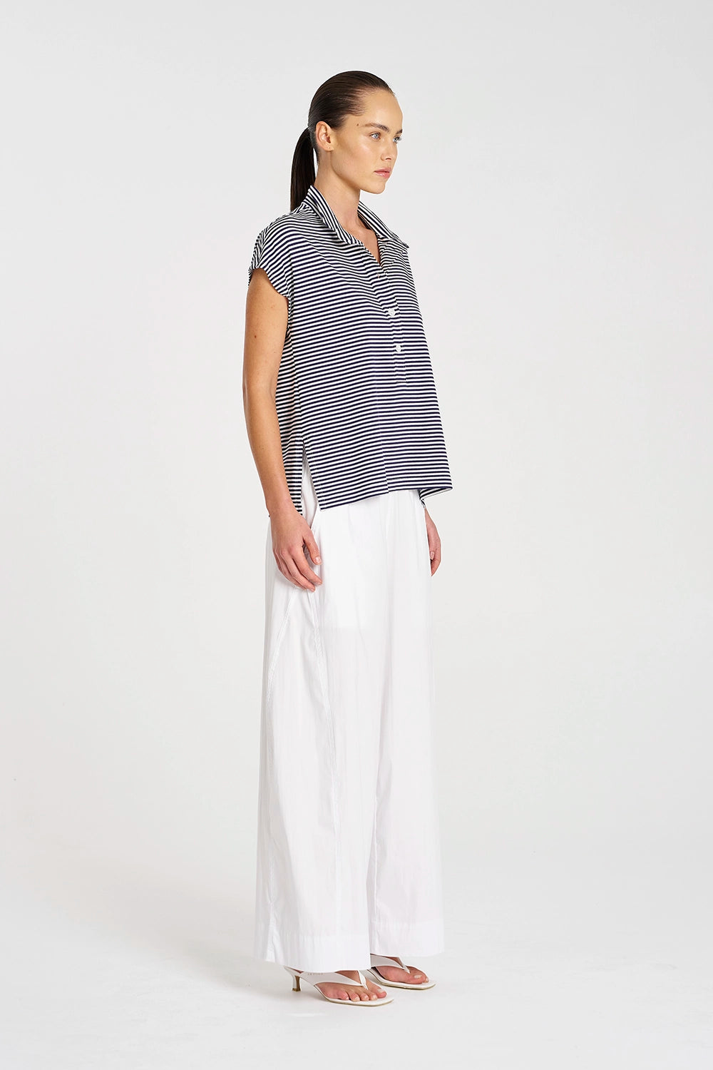 Mela Purdie Henley Tank in Marine/White F538 8755