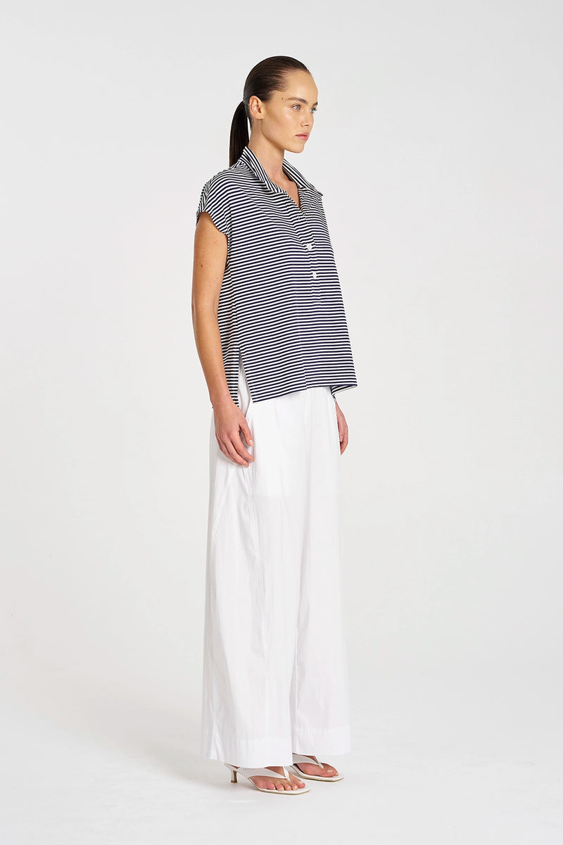 Mela Purdie Henley Tank in Marine/White F538 8755