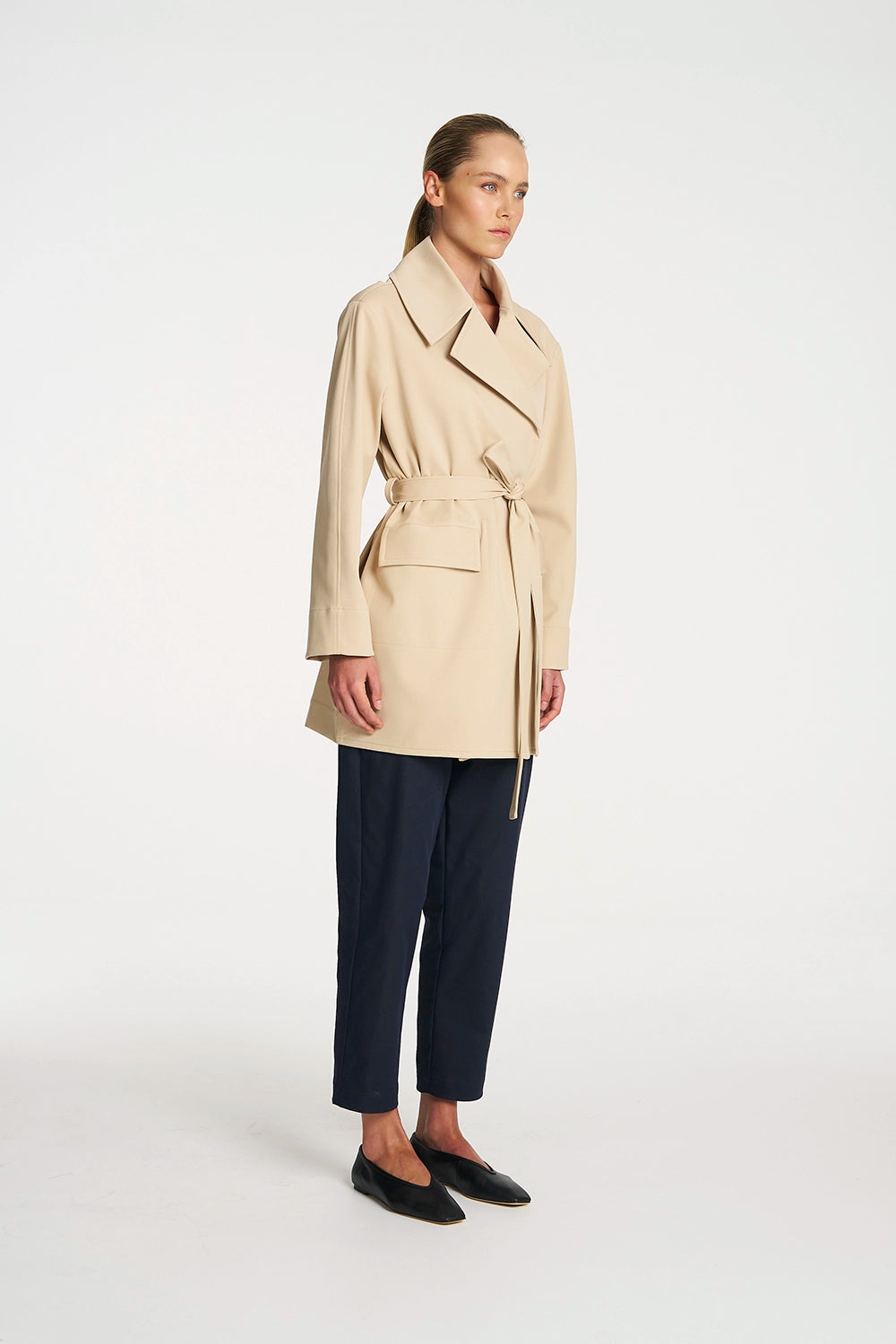 Mela Purdie Wrap Trench In Bisque F103 4227