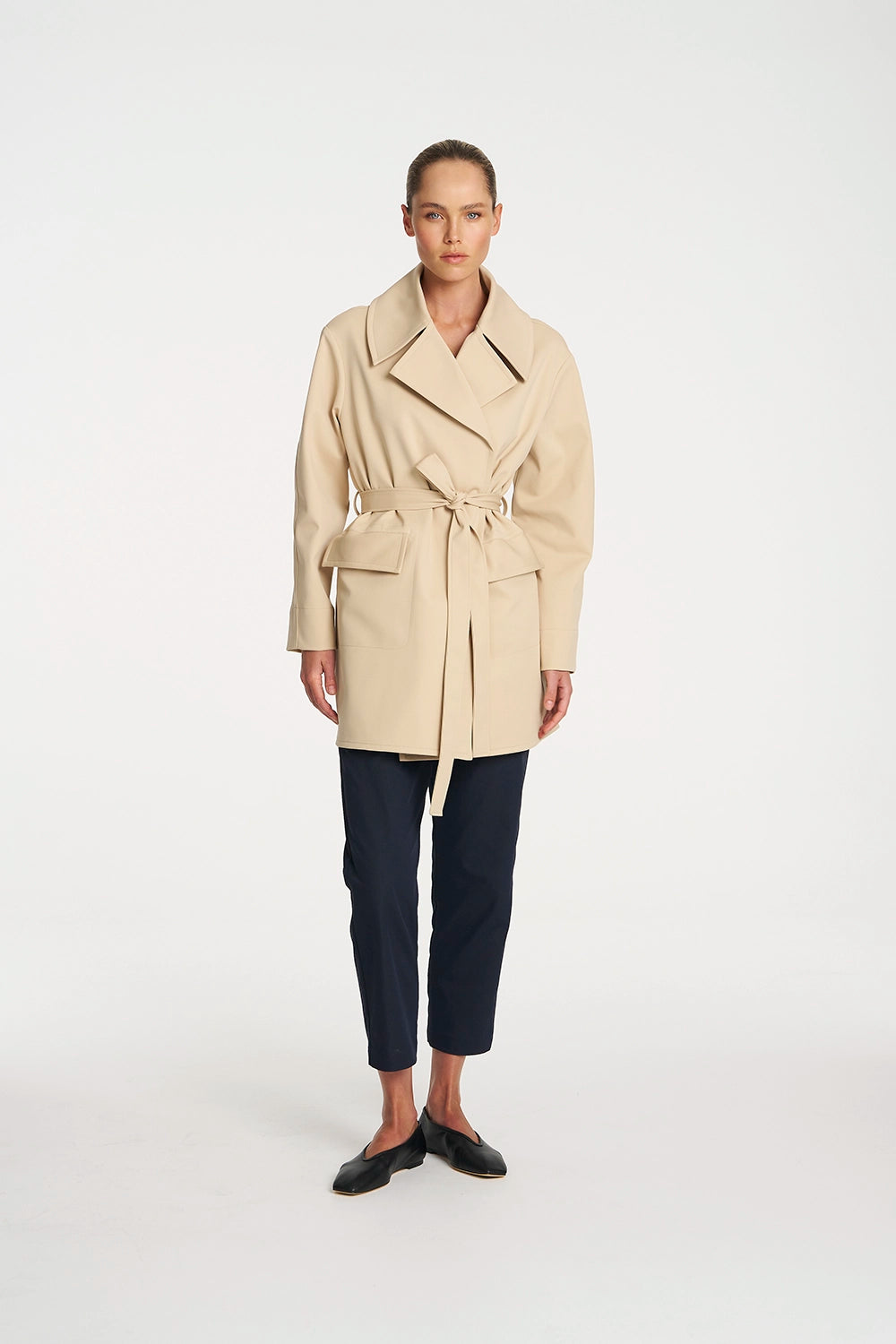 Mela Purdie Wrap Trench In Bisque F103 4227