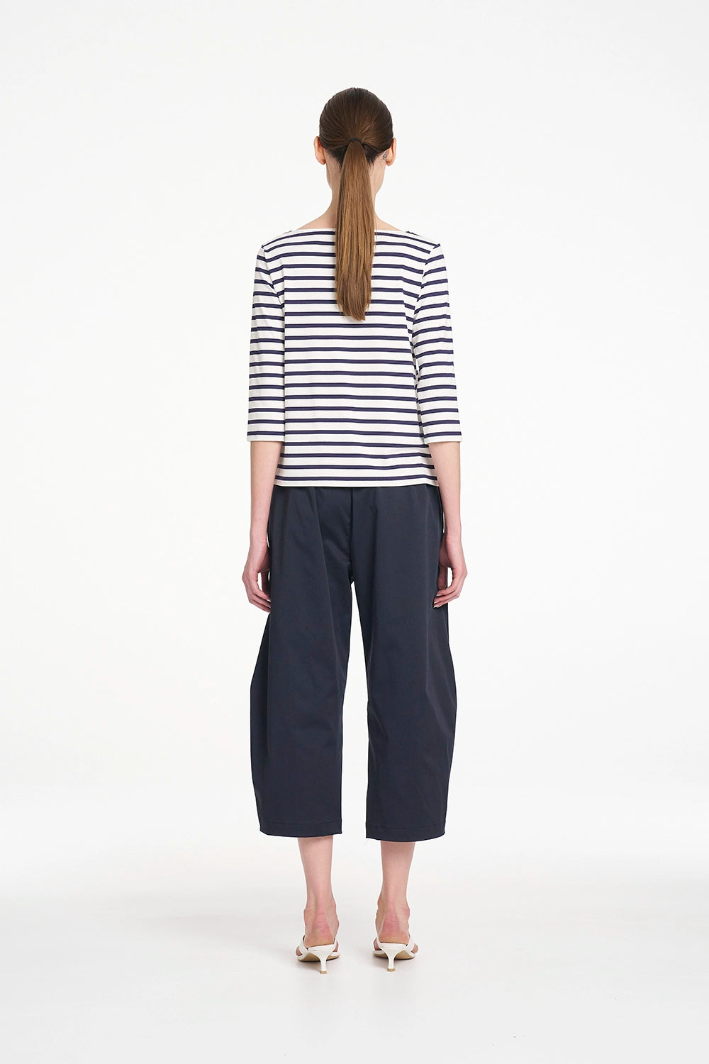 Mela Purdie Relaxed Boat Neck in White/Ink F541 2630 - Pre-Order November Delivery