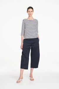 Mela Purdie Relaxed Boat Neck in White/Ink F541 2630 - Pre-Order November Delivery