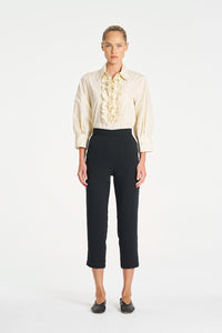 Mela Purdie Tapered Flat Pant in Black/Vanilla F734 1831 - Pre-Order July Delivery