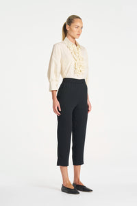 Mela Purdie Tapered Flat Pant in Black/Vanilla F734 1831 - Pre-Order July Delivery