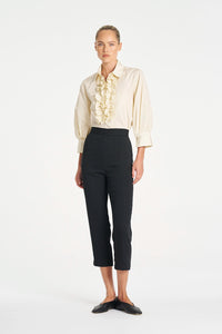 Mela Purdie Tapered Flat Pant in Black/Vanilla F734 1831 - Pre-Order July Delivery
