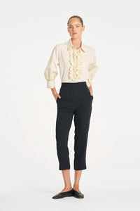 Mela Purdie Tapered Flat Pant in Black/Vanilla F734 1831 - Pre-Order July Delivery