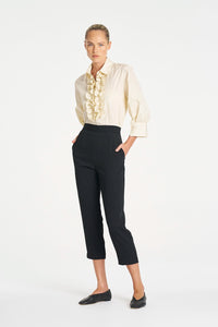 Mela Purdie Tapered Flat Pant in Black/Vanilla F734 1831 - Pre-Order July Delivery