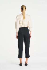 Mela Purdie Tapered Flat Pant in Black/Vanilla F734 1831 - Pre-Order July Delivery