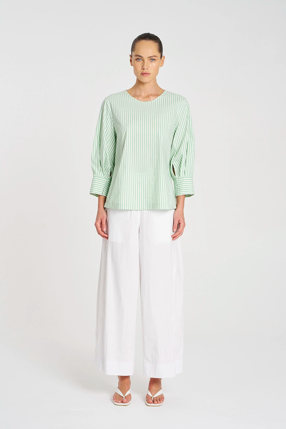 Mela Purdie Resort Top in Palm/White F731 8786 - Pre-Order September Delivery