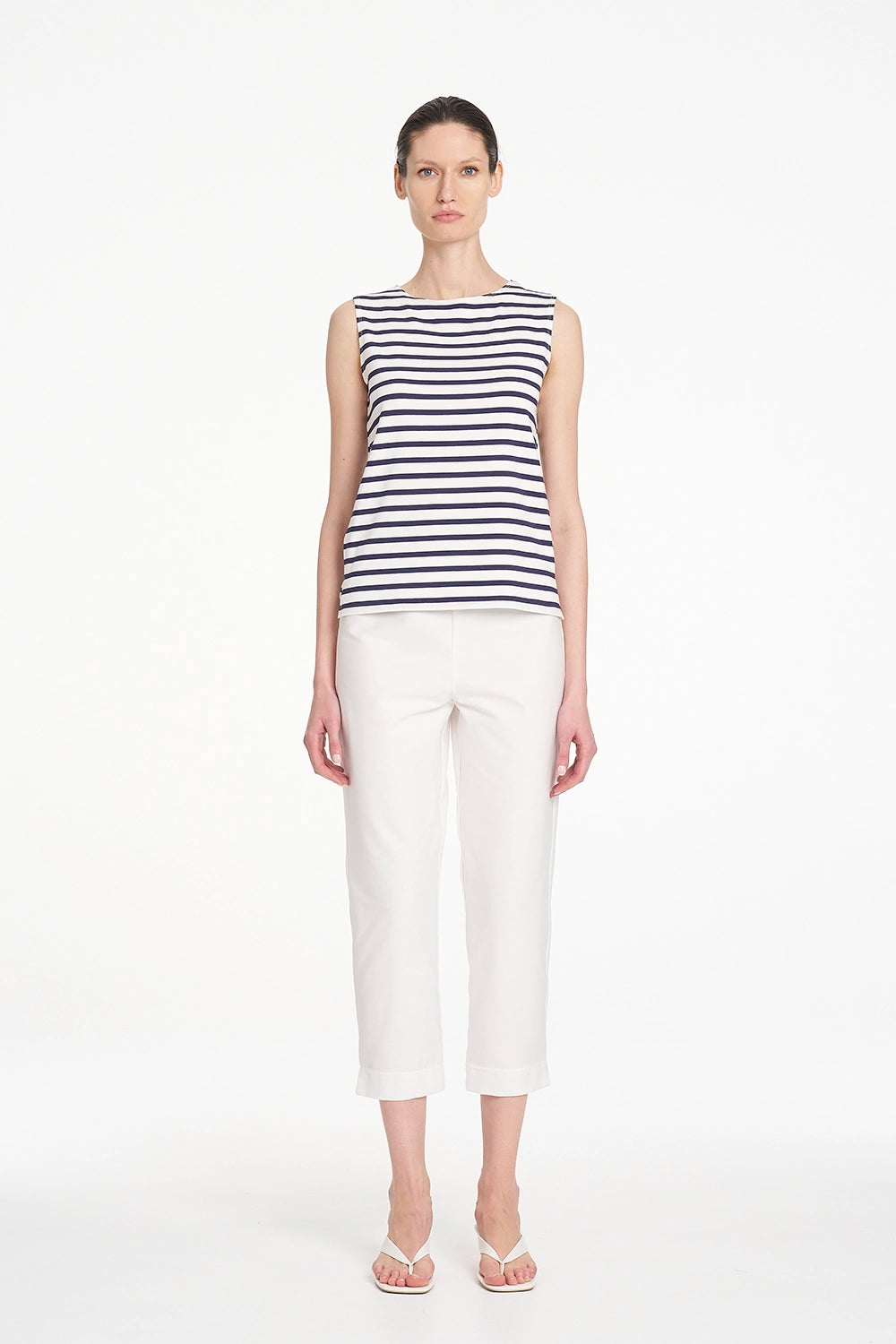Mela Purdie Palazzo Shell in White/Ink F541 284 - Pre-Order November Delivery