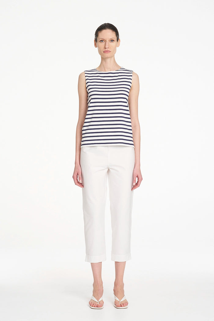 Mela Purdie Palazzo Shell in White/Ink F541 284 - Pre-Order November Delivery