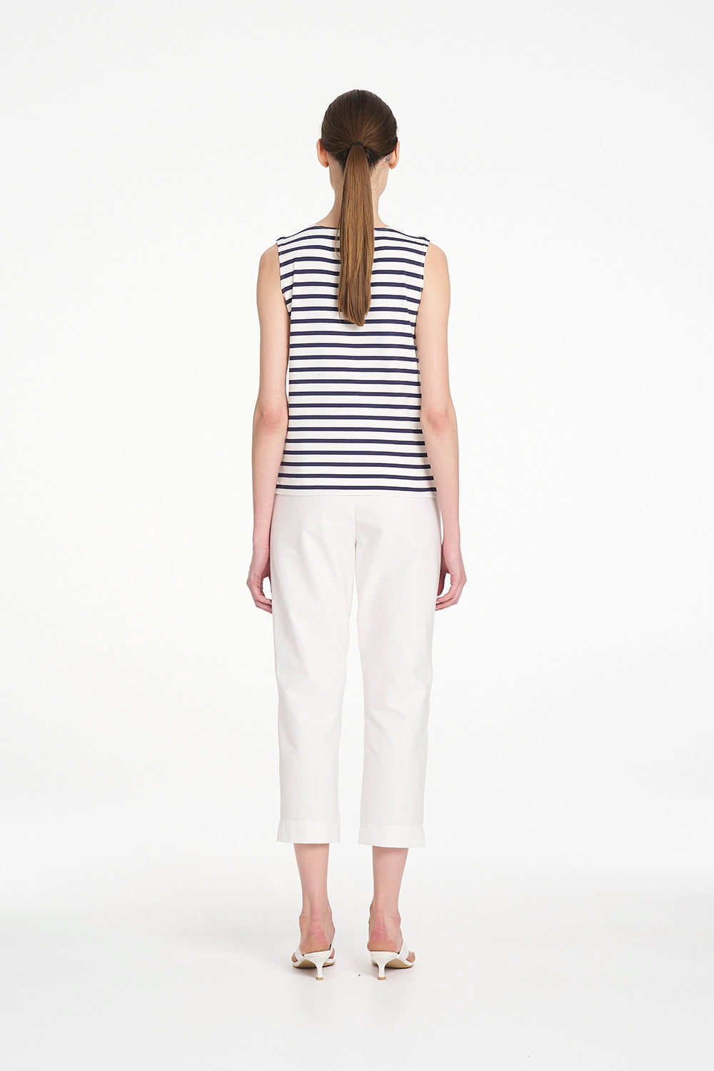 Mela Purdie Palazzo Shell in White/Ink F541 284 - Pre-Order November Delivery