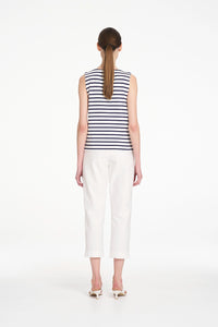 Mela Purdie Palazzo Shell in White/Ink F541 284 - Pre-Order November Delivery