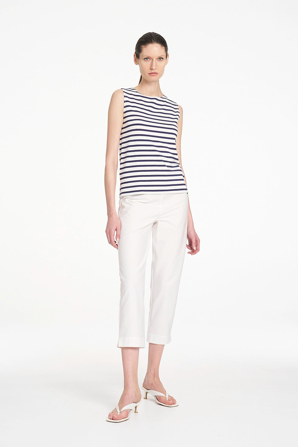 Mela Purdie Palazzo Shell in White/Ink F541 284 - Pre-Order November Delivery
