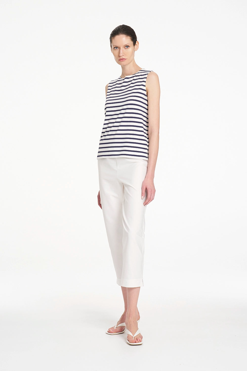 Mela Purdie Palazzo Shell in White/Ink F541 284 - Pre-Order November Delivery