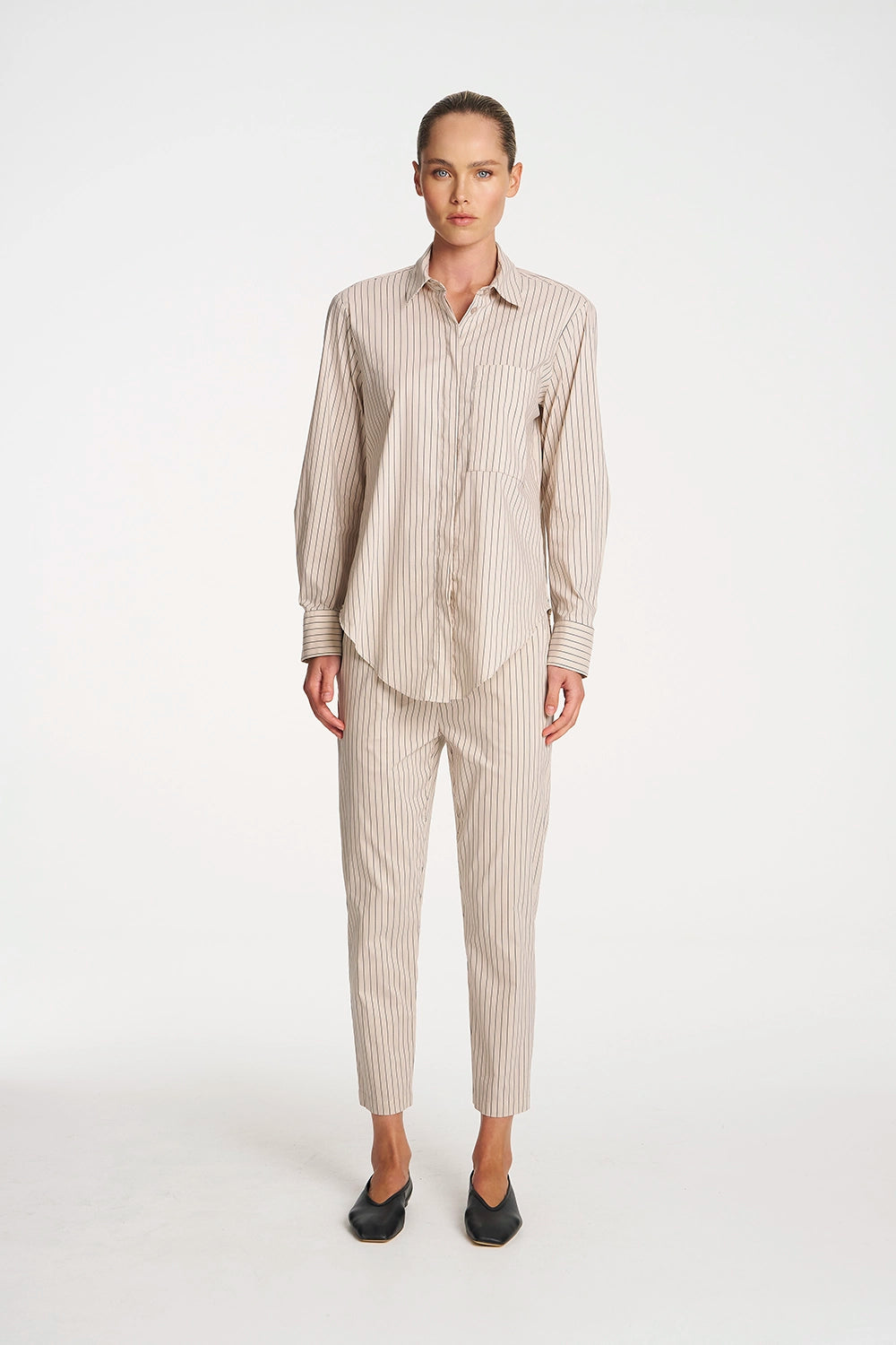 Mela Purdie Saville Shirt in Blush/Navy F733 8920