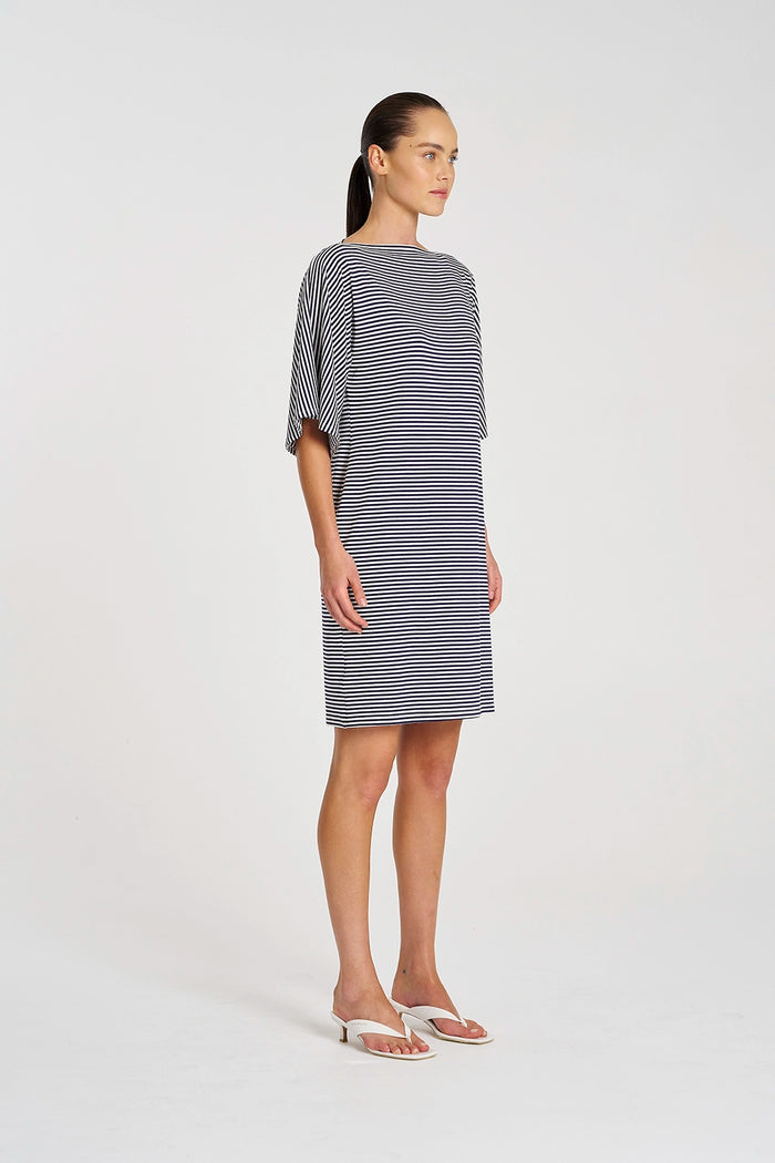 Mela Purdie Picasso Dress in Marine/White F538 3018