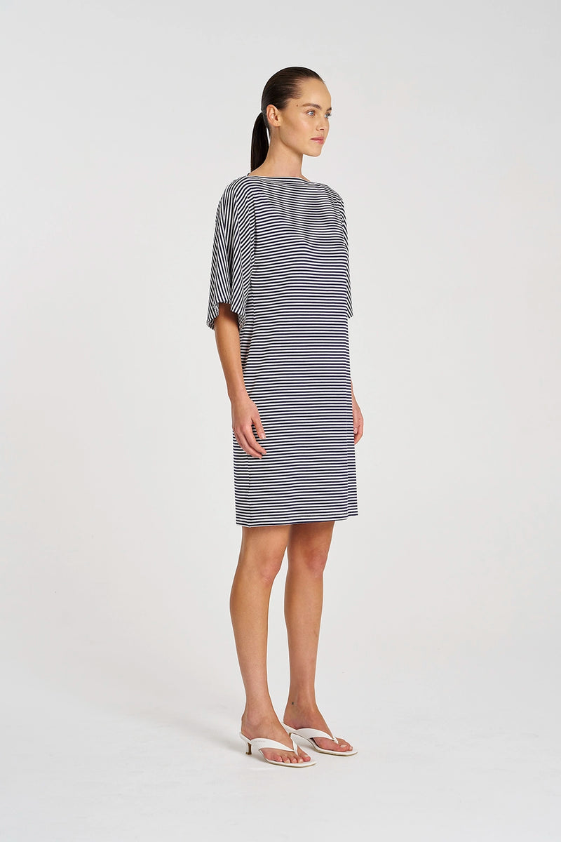 Mela Purdie Picasso Dress in Marine/White F538 3018