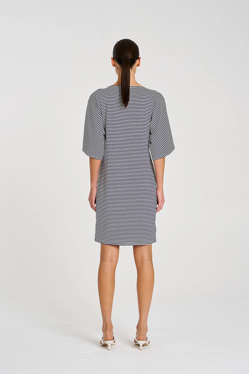 Mela Purdie Picasso Dress in Marine/White F538 3018