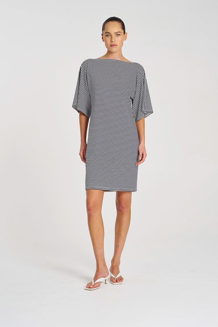 Mela Purdie Picasso Dress in Marine/White F538 3018