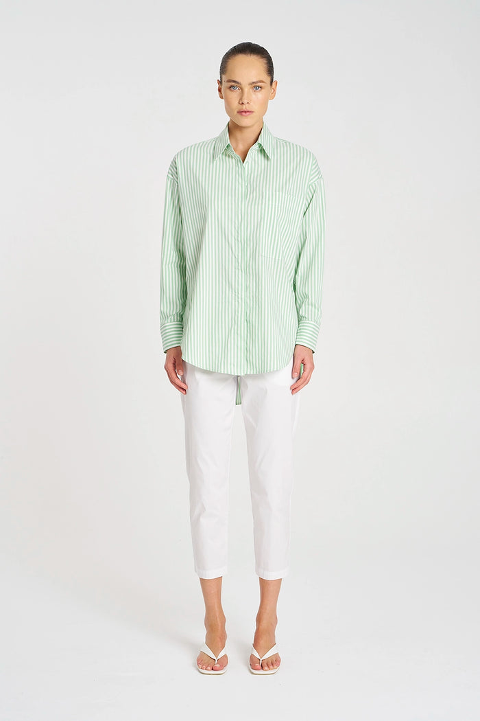 Mela Purdie Relaxed Pocket Shirt in Palm/White F731 8101 - Pre-Order September Delivery