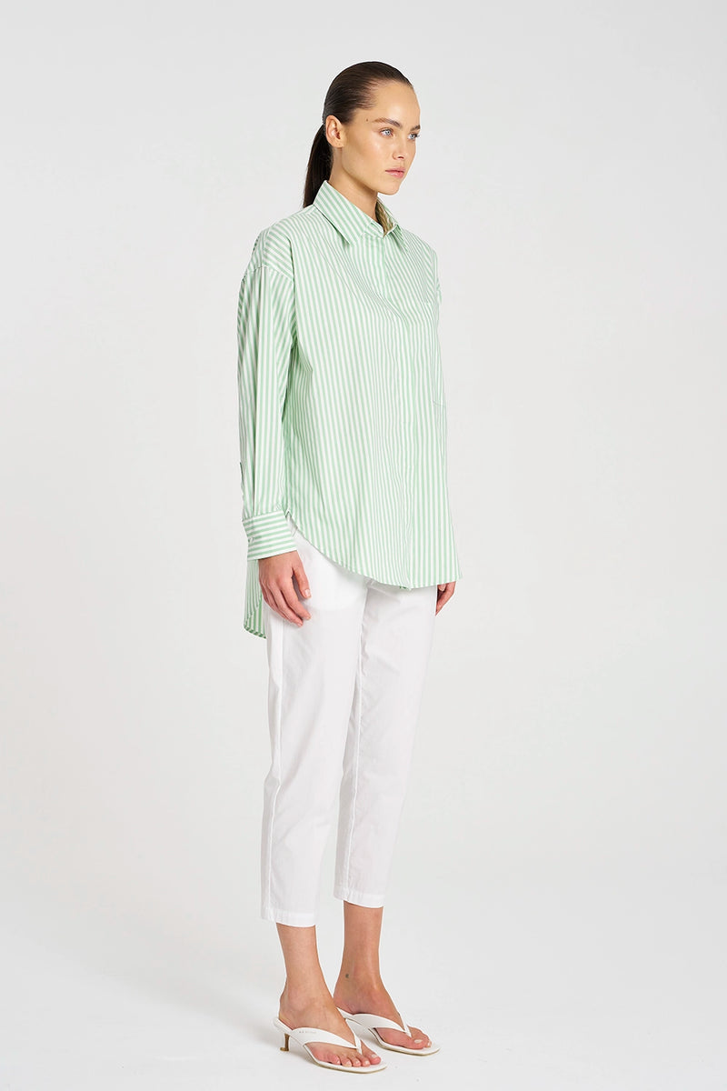 Mela Purdie Relaxed Pocket Shirt in Palm/White F731 8101 - Pre-Order September Delivery