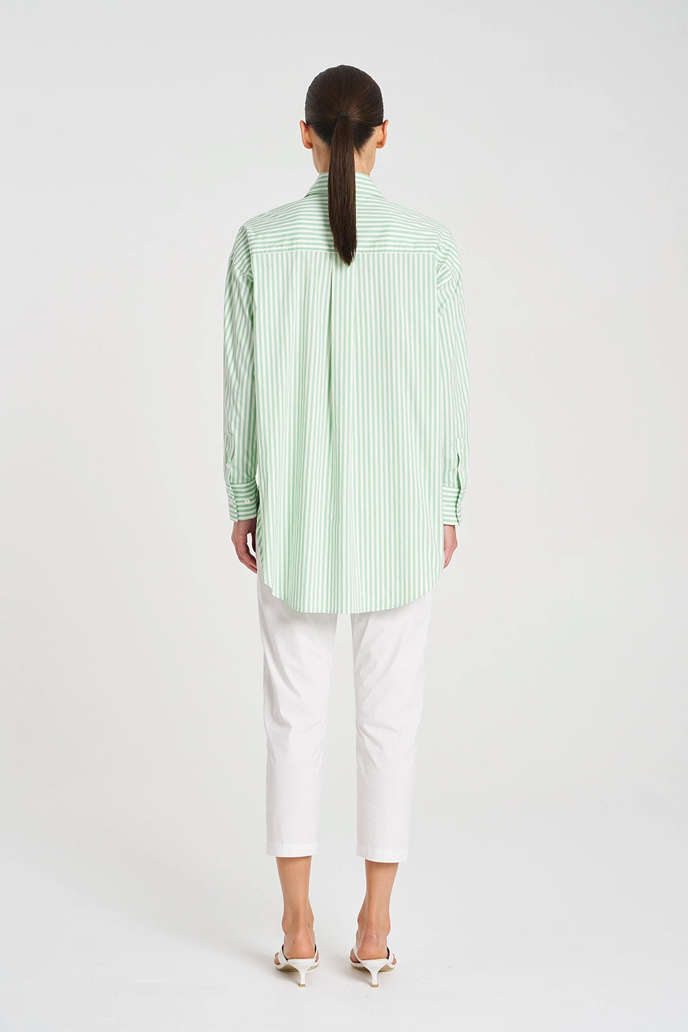 Mela Purdie Relaxed Pocket Shirt in Palm/White F731 8101 - Pre-Order September Delivery