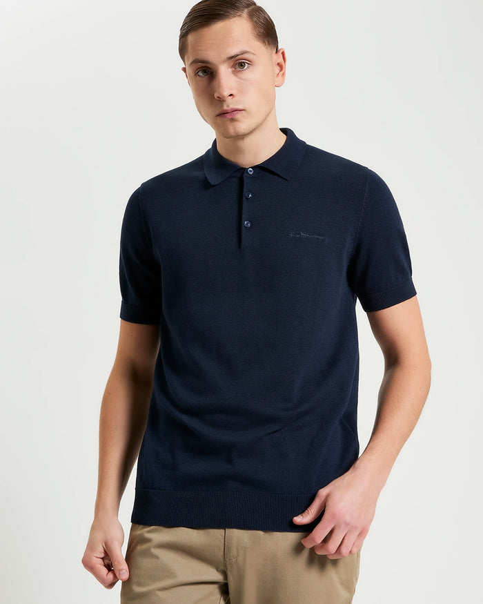 Ben Sherman Signature Short Sleeve Polo in Dark Navy B1012857