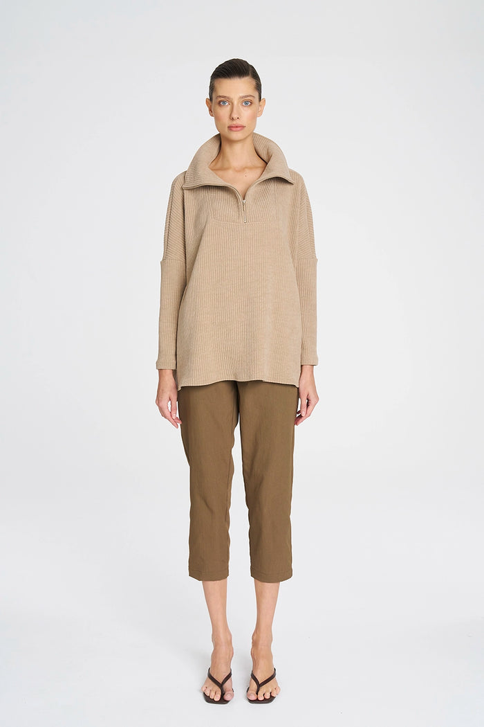 Mela Purdie Tube Zip Sweater In Almondine F090 8674 - Pre-Order March Delivery