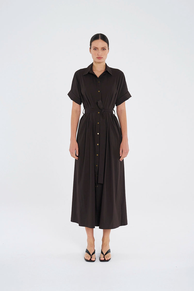 Mela Purdie Stud Dress in Fudge F65 3058