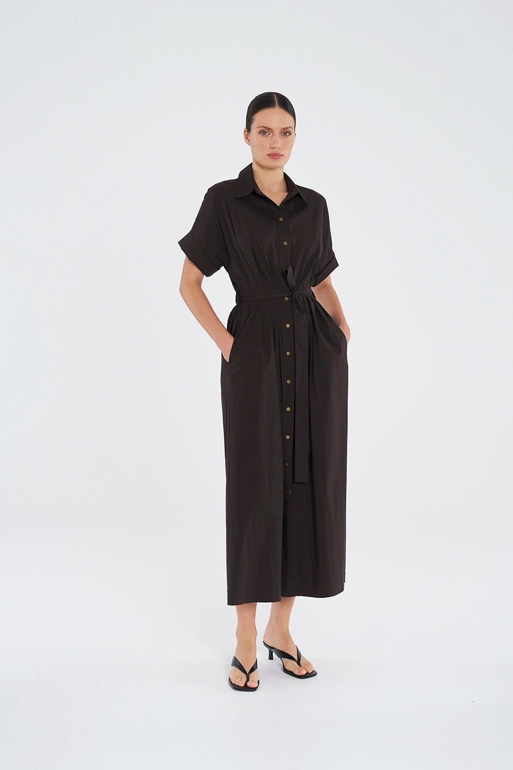 Mela Purdie Stud Dress in Fudge F65 3058 - Pre-Order February Delivery