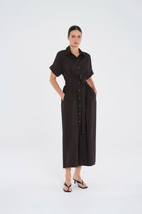 Mela Purdie Stud Dress in Fudge F65 3058 - Pre-Order February Delivery