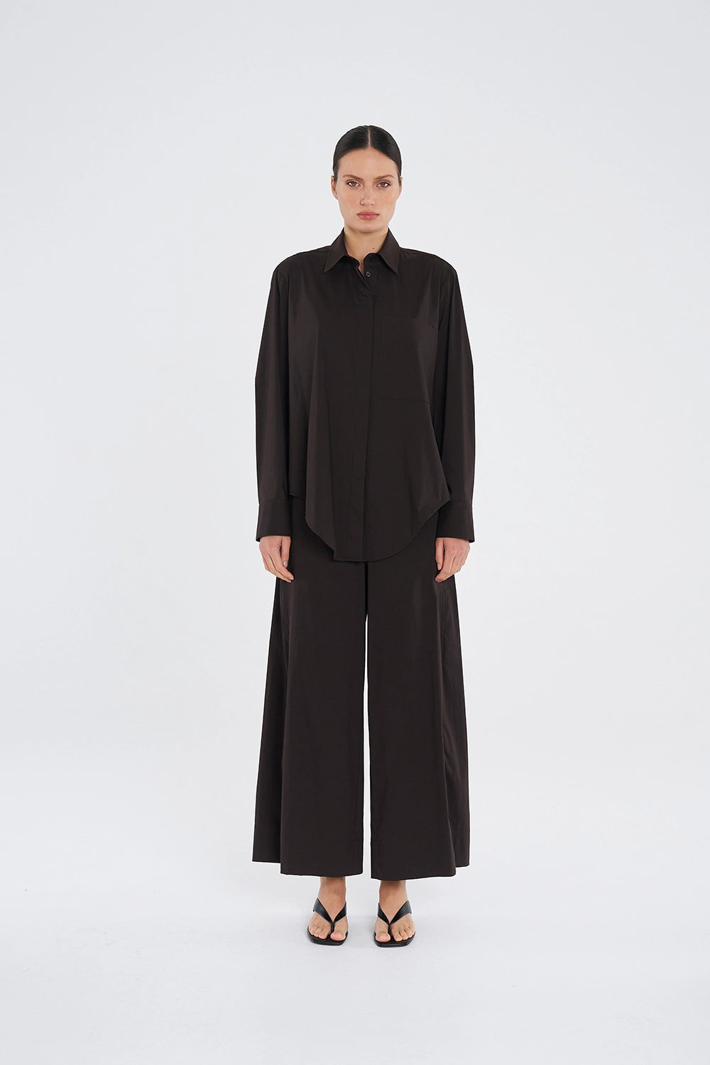 Mela Purdie Saville Shirt in Fudge F65 8920 - Pre-Order February Delivery