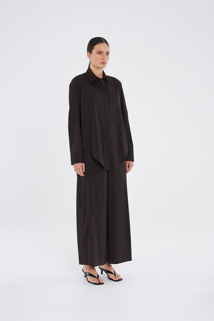 Mela Purdie Saville Shirt in Fudge F65 8920 - Pre-Order February Delivery