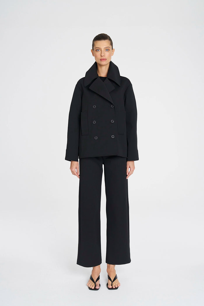 Mela Purdie Pea Jacket In Black F103 4241 - Pre-Order March Delivery