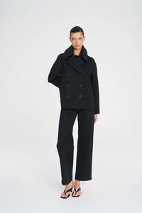 Mela Purdie Pea Jacket In Black F103 4241 - Pre-Order March Delivery