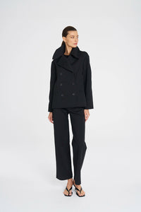 Mela Purdie Pea Jacket In Black F103 4241 - Pre-Order March Delivery