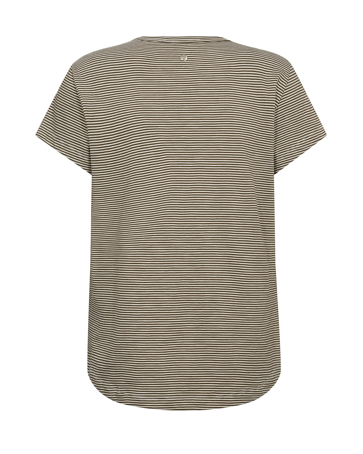 Mos Mosh Camp O-SS Stripe Tee in Burnt Olive 178960