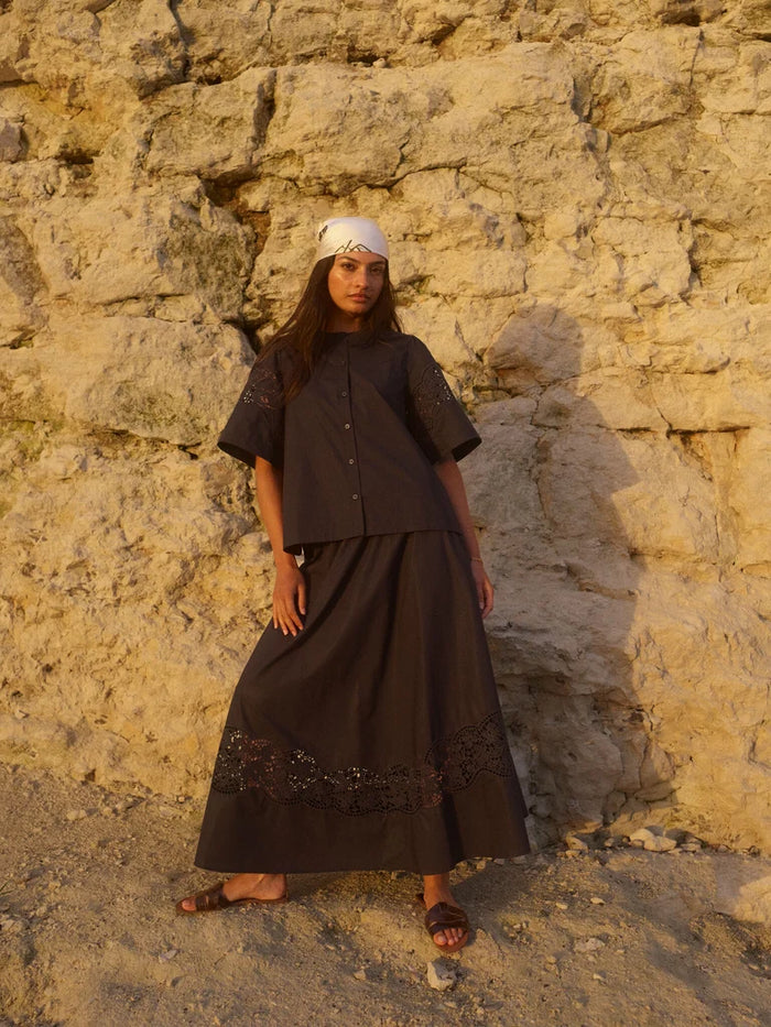 Mos Mosh Redu Cotoni Skirt in Black 179720