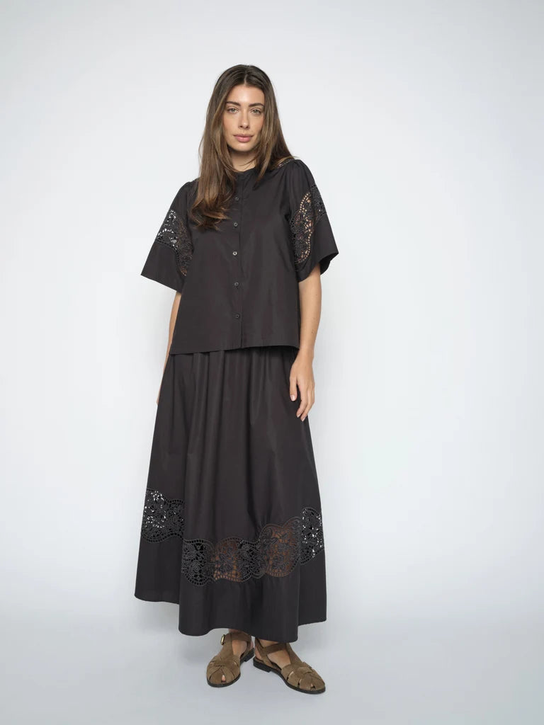 Mos Mosh Redu Cotoni Skirt in Black 179720