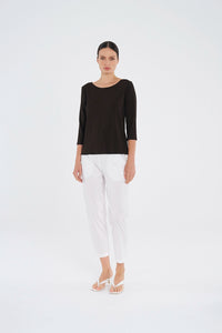 Mela Purdie Relaxed Boat Neck in Fudge F01 2630 - Pre-Order February Delivery