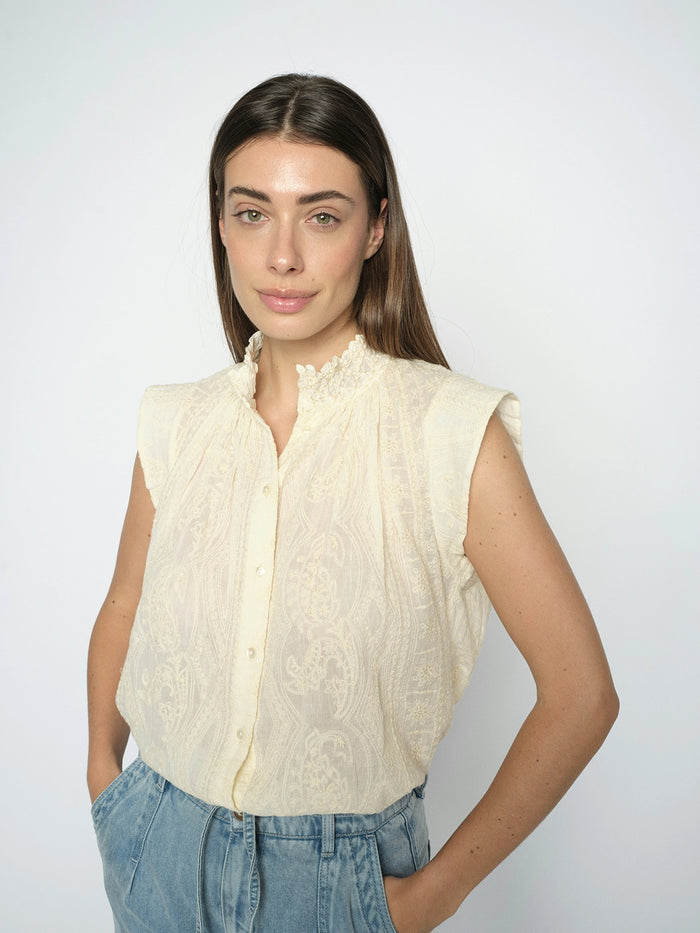 Mos Mosh Jia Allo Shirt in Ecru 180140