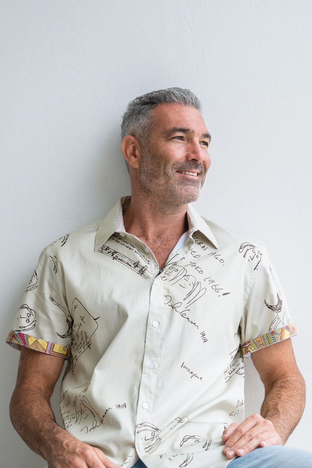 John Lennon Four Lanes Short Sleeve shirt in Khaki JLW1116