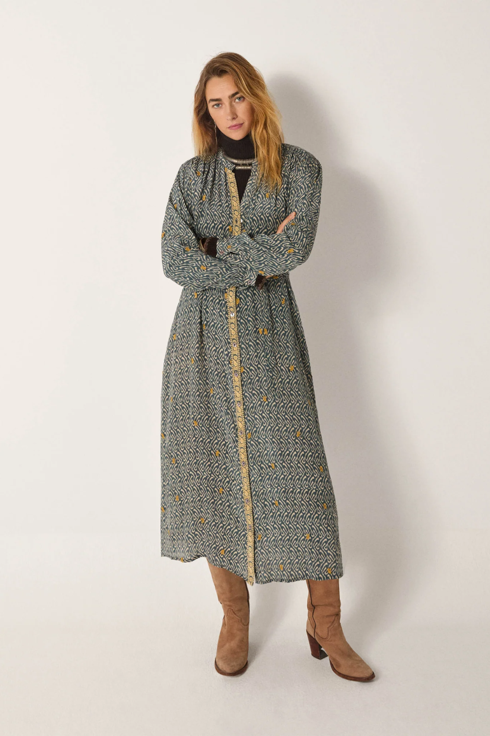 Maison Hotel Ophelia Dress in Blue Shibori - Pre-Order January Delivery