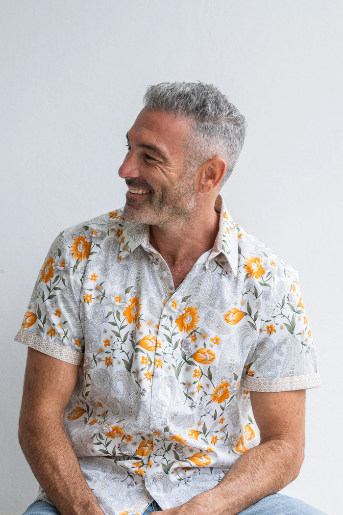 John Lennon Lewes Short Sleeve shirt in Amber JLW1124