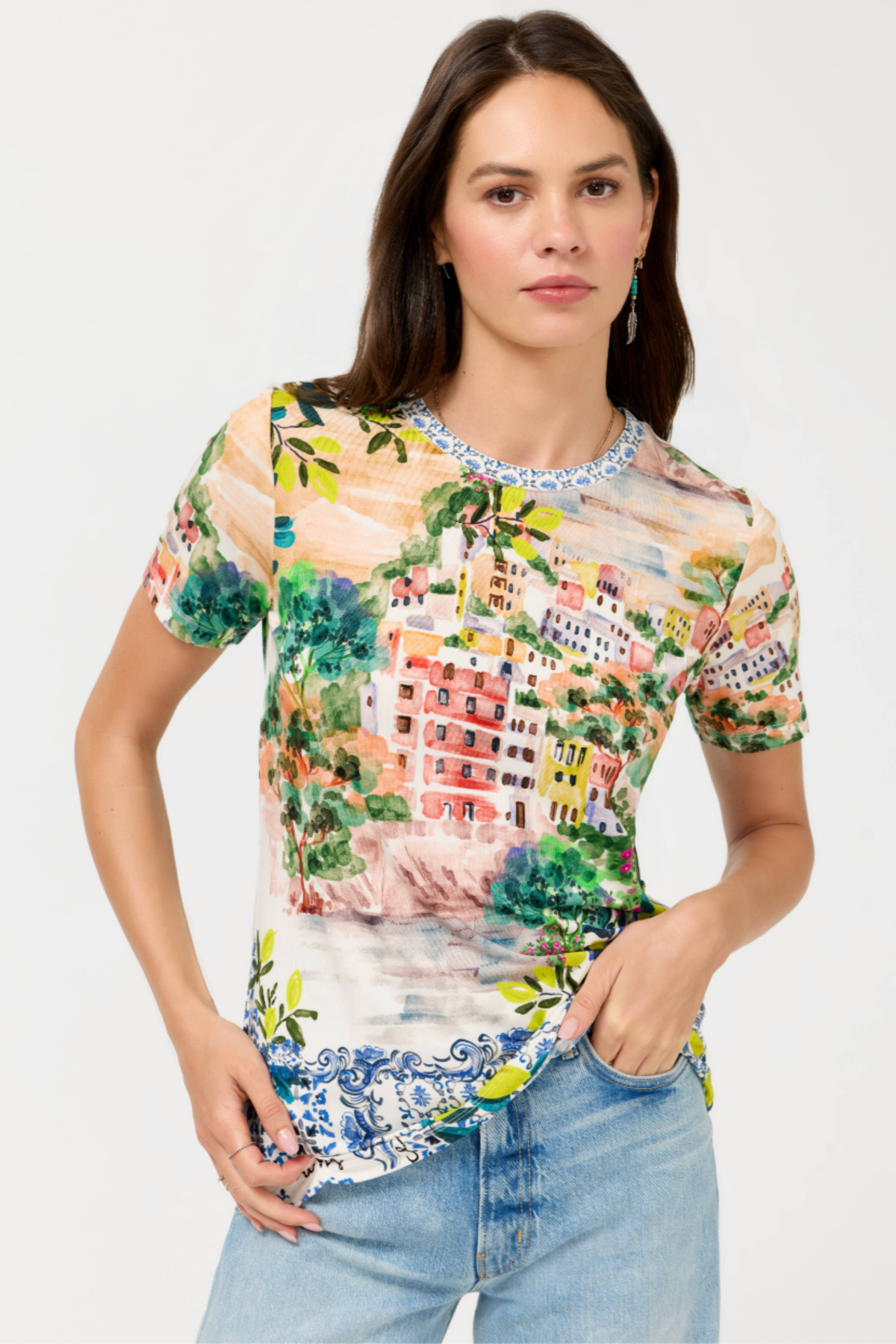 Johnny Was The Janie Favorite Short Sleeve Crew Neck Tee- Oly T13026-4