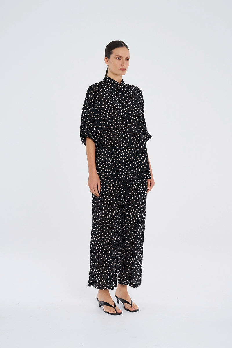 Mela Purdie Villa Overshirt in Black/Meringue F856 8801 - Pre-Order December Delivery