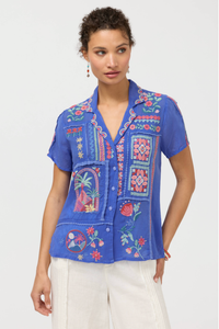 Johnny Was Petra Shirt - Lima in Baja Blue C10426-4