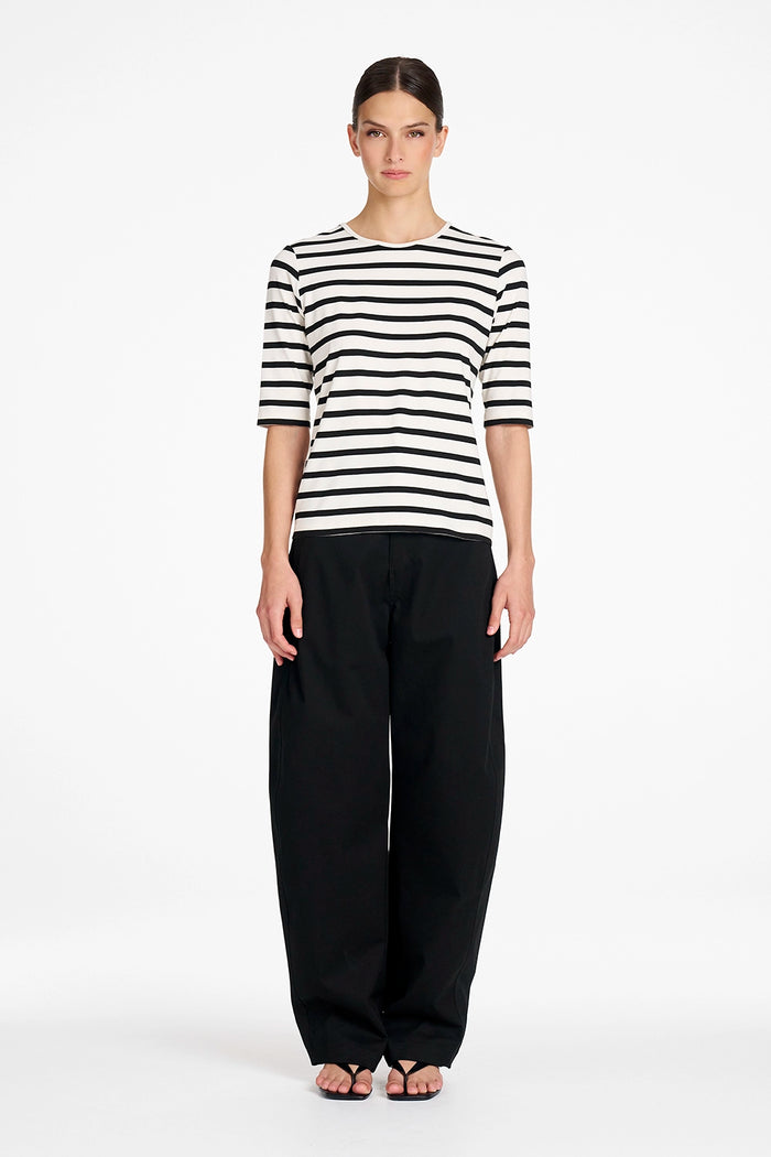 Mela Purdie Half Sleeve Top in White/Black F532 80063 - Pre-Order November Delivery